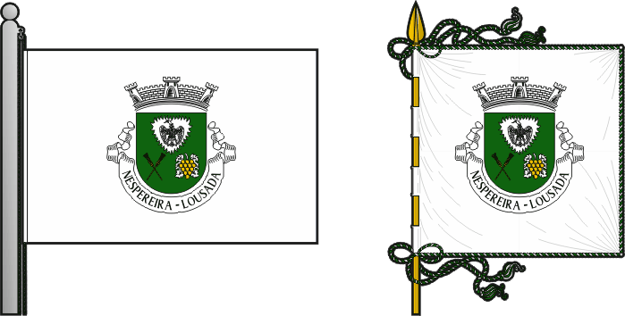 Bandeira e estandarte da antiga freguesia de Nespereira - Nespereira former civil parish, flag and banner Bandeira e estandarte da antiga freguesia de Nespereira - Nespereira former civil parish, flag and banner