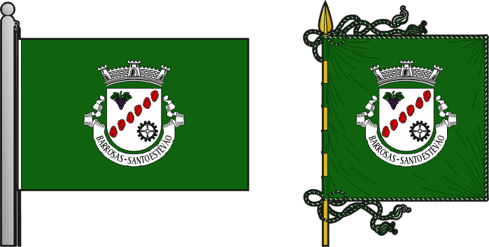 Bandeira e estandarte da antiga freguesia de Barrosas (Santo Estevão) - Barrosas (Santo Estevão) former civil parish, flag and banner Bandeira e estandarte da antiga freguesia de Barrosas (Santo Estevão) - Barrosas (Santo Estevão) former civil parish, flag and banner