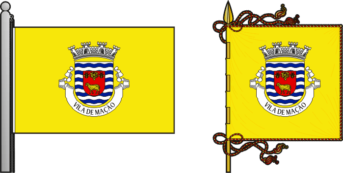 Bandeira e estandarte do Município de Mação - Mação municipal flag and banner Bandeira e estandarte do Município de Mação - Mação municipal flag and banner