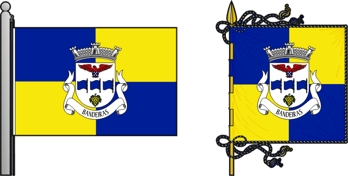 Bandeira e estandarte da freguesia de Bandeiras - Bandeiras civil parish, flag and banner