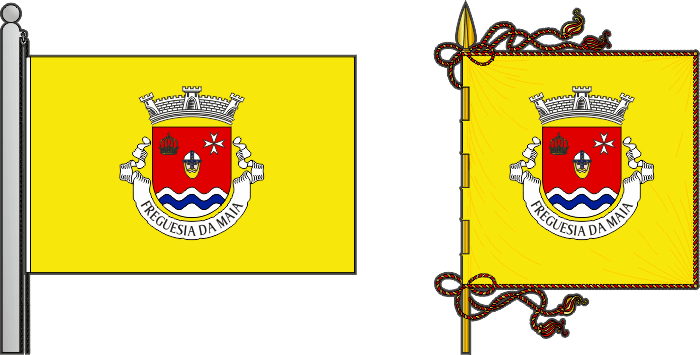 Bandeira e estandarte da antiga freguesia da Maia - Maia former civil parish, flag and banner Bandeira e estandarte da antiga freguesia da Maia - Maia former civil parish, flag and banner