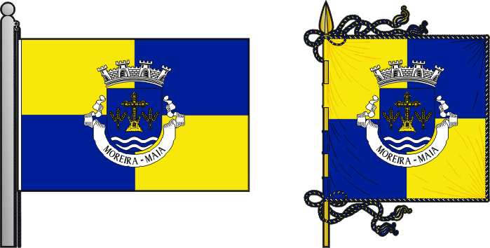 Bandeira e estandarte da freguesia de Moreira - Moreira civil parish, flag and banner Bandeira e estandarte da freguesia de Moreira - Moreira civil parish, flag and banner