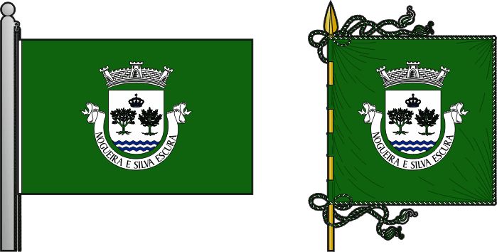 Bandeira e estandarte da Freguesia de Nogueira e Silva Escura - Nogueira and Silva Escura civil parish, flag and banner Bandeira e estandarte da Freguesia de Nogueira e Silva Escura - Nogueira and Silva Escura civil parish, flag and banner