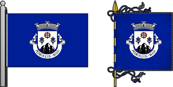 Bandeira e estandarte da freguesia de Pedrouços - Pedrouços civil parish, flag and banner Bandeira e estandarte da freguesia de Pedrouços - Pedrouços civil parish, flag and banner