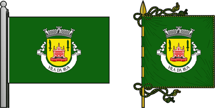 Bandeira e estandarte da freguesia de Rua - Rua civil parish, flag and banner Bandeira e estandarte da freguesia de Rua - Rua civil parish, flag and banner