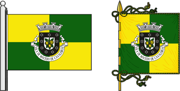 Bandeira e estandarte do Município de Macedo de Cavaleiros - Macedo de Cavaleiros municipal flag and banner