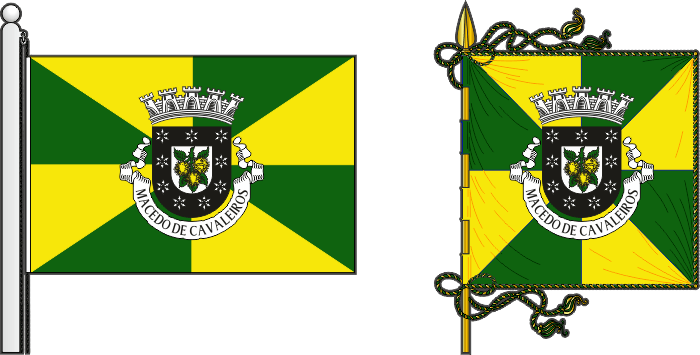 Bandeira e estandarte do Município de Macedo de Cavaleiros - Macedo de Cavaleiros municipal flag and banner
