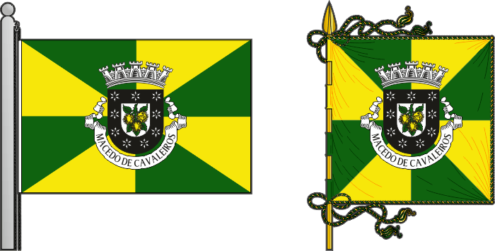 Bandeira e estandarte do Município de Macedo de Cavaleiros - Macedo de Cavaleiros municipal flag and banner