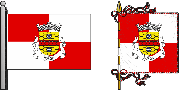 Bandeira e estandarte da antiga freguesia de Burga - Burga former civil parish, flag and banner Bandeira e estandarte da antiga freguesia de Burga - Burga former civil parish, flag and banner