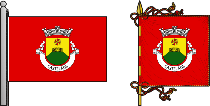 Bandeira e estandarte da antiga freguesia de Castelãos - Castelãos former civil parish, flag and banner Bandeira e estandarte da antiga freguesia de Castelãos - Castelãos former civil parish, flag and banner