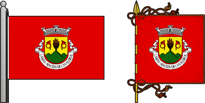 Bandeira e estandarte da freguesia de Lamas - Lamas civil parish, flag and banner Bandeira e estandarte da freguesia de Lamas - Lamas civil parish, flag and banner