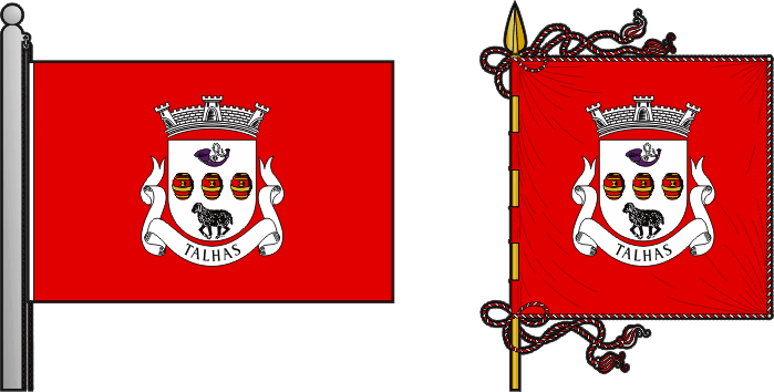 Bandeira e estandarte da freguesia de Talhas - Talhas civil parish, flag and banner Bandeira e estandarte da freguesia de Talhas - Talhas civil parish, flag and banner