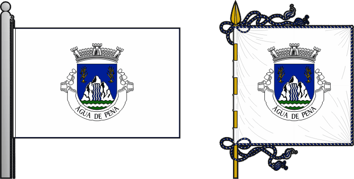 Bandeira e estandarte da Água de Pena - Água de Pena civil parish, flag and banner