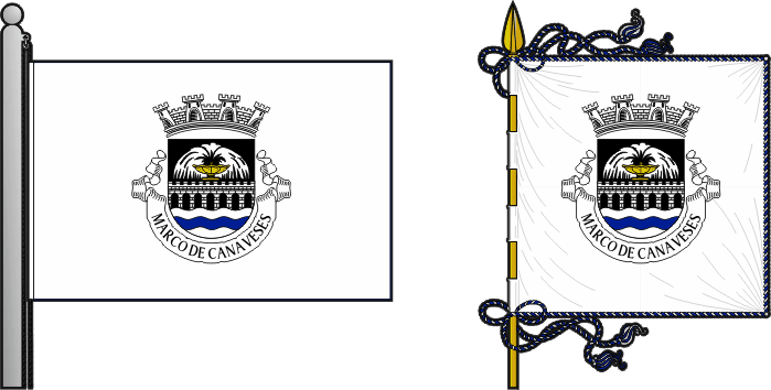 Bandeira e estandarte do Município de Marco de Canaveses - Marco de Canaveses municipal flag and banner Bandeira e estandarte do Município de Marco de Canaveses - Marco de Canaveses municipal flag and banner