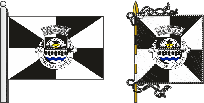 Bandeira e estandarte do Município de Marco de Canaveses - Marco de Canaveses municipal flag and banner Bandeira e estandarte do Município de Marco de Canaveses - Marco de Canaveses municipal flag and banner