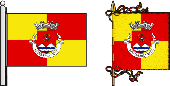 Bandeira e estandarte da antiga freguesia de Alpendorada e Matos - Alpendorada and Matos former civil parish, flag and banner Bandeira e estandarte da antiga freguesia de Alpendorada e Matos - Alpendorada and Matos former civil parish, flag and banner