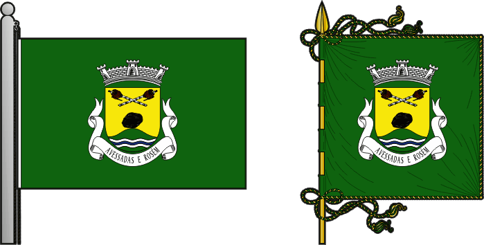 Bandeira e estandarte da Freguesia de Avessadas e Rosém - Avessadas and Rosém civil parish, flag and banner Bandeira e estandarte da Freguesia de Avessadas e Rosém - Avessadas and Rosém civil parish, flag and banner
