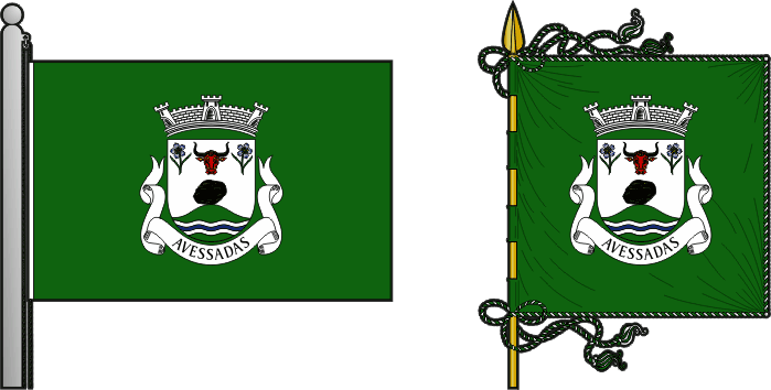 Bandeira e estandarte da antiga freguesia de Avessadas - Avessadas former civil parish, flag and banner Bandeira e estandarte da antiga freguesia de Avessadas - Avessadas former civil parish, flag and banner