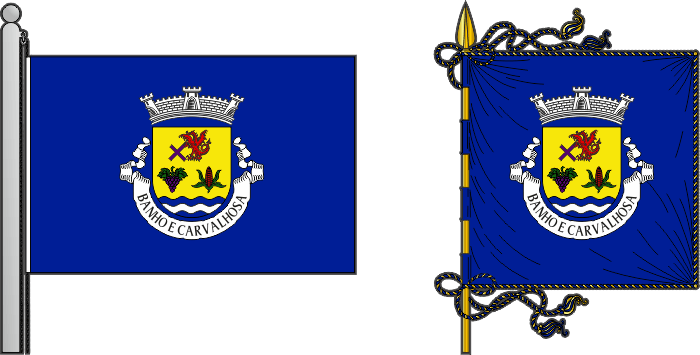 Bandeira e estandarte da freguesia de Banho e Carvalhosa - Banho and Carvalhosa civil parish, flag and banner Bandeira e estandarte da freguesia de Banho e Carvalhosa - Banho and Carvalhosa civil parish, flag and banner