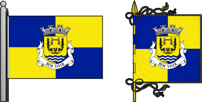 Bandeira e estandarte da Freguesia de Bem Viver - Bem Viver civil parish, flag and banner