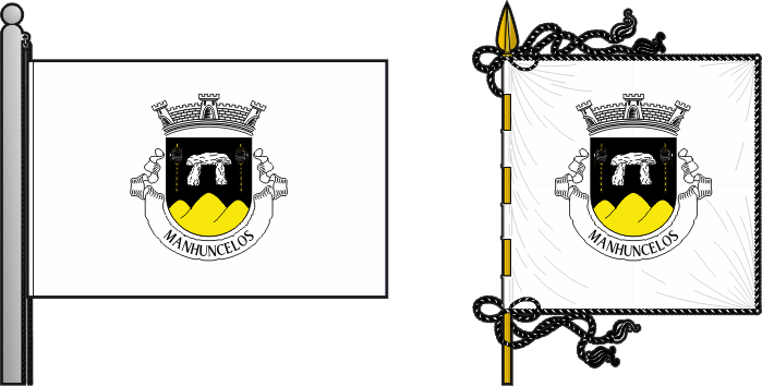 Bandeira e estandarte da antiga freguesia de Manhuncelos - Manhuncelos former civil parish, flag and banner Bandeira e estandarte da antiga freguesia de Manhuncelos - Manhuncelos former civil parish, flag and banner