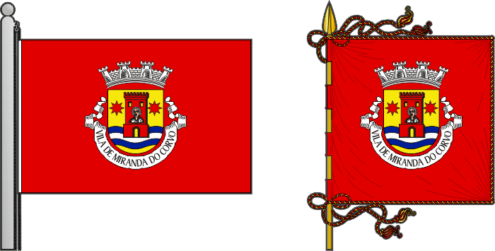Bandeira e estandarte do município de Miranda do Corvo - Miranda do Corvo Municipality flag and banner Bandeira e estandarte do município de Miranda do Corvo - Miranda do Corvo Municipality flag and banner