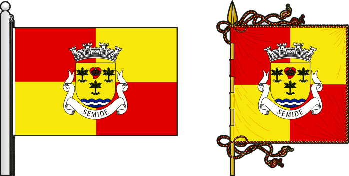 Bandeira e estandarte da antiga freguesia de Semide - Semide former civil parish, flag and banner Bandeira e estandarte da antiga freguesia de Semide - Semide former civil parish, flag and banner