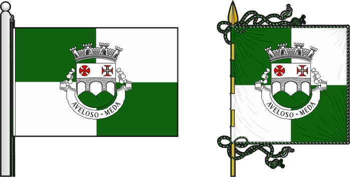 Bandeira e estandarte da freguesia de Aveloso - Aveloso civil parish, flag and banner Bandeira e estandarte da freguesia de Aveloso - Aveloso civil parish, flag and banner