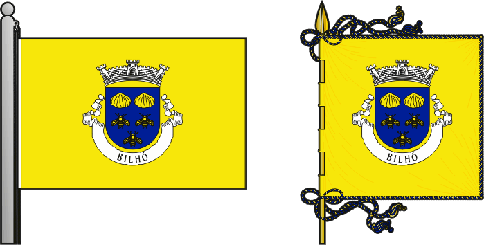 Bandeira e estandarte da freguesia de Bilhó - Bilhó civil parish, flag and banner