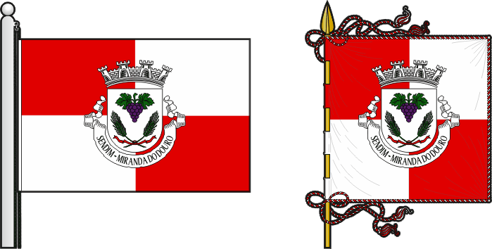 Bandeira e estandarte da antiga freguesia de Sendim - Sendim former civil parish, flag and banner Bandeira e estandarte da antiga freguesia de Sendim - Sendim former civil parish, flag and banner