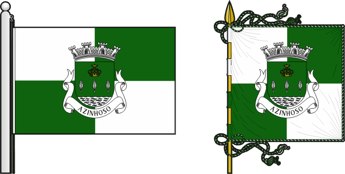 Bandeira e estandarte da freguesia de Azinhoso - Azinhoso civil parish, flag and banner Bandeira e estandarte da freguesia de Azinhoso - Azinhoso civil parish, flag and banner