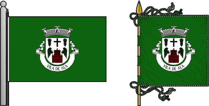 Bandeira e estandarte da freguesia de Vila de Ala - Vila de Ala civil parish, flag and banner Bandeira e estandarte da freguesia de Vila de Ala - Vila de Ala civil parish, flag and banner