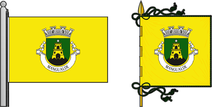 Bandeira e estandarte do Município de Mangualde - Mangualde municipal flag and banner Bandeira e estandarte do Município de Mangualde - Mangualde municipal flag and banner