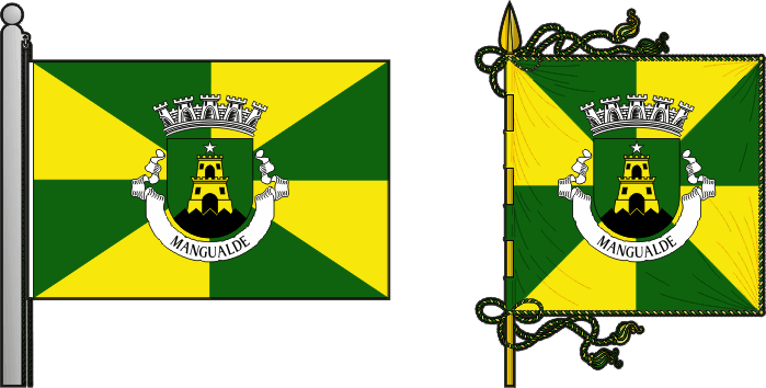 Bandeira e estandarte do Município de Mangualde - Mangualde municipal flag and banner Bandeira e estandarte do Município de Mangualde - Mangualde municipal flag and banner