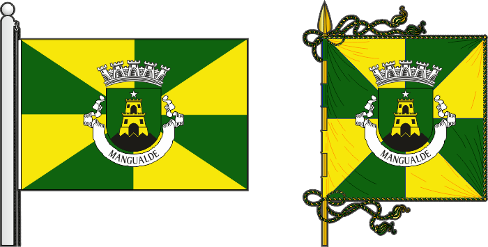 Bandeira e estandarte do Município de Mangualde - Mangualde municipal flag and banner Bandeira e estandarte do Município de Mangualde - Mangualde municipal flag and banner