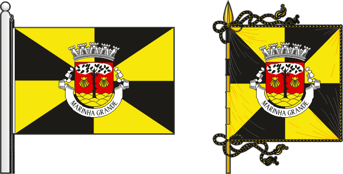 Bandeira e estandarte do Município da Marinha Grande - Marinha Grande municipal flag and banner Bandeira e estandarte do Município da Marinha Grande - Marinha Grande municipal flag and banner