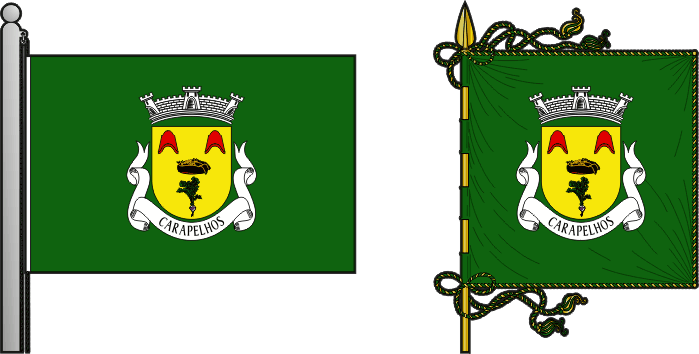 Bandeira e estandarte da freguesia de Carapelhos - Carapelhos civil parish, flag and banner Bandeira e estandarte da freguesia de Carapelhos - Carapelhos civil parish, flag and banner