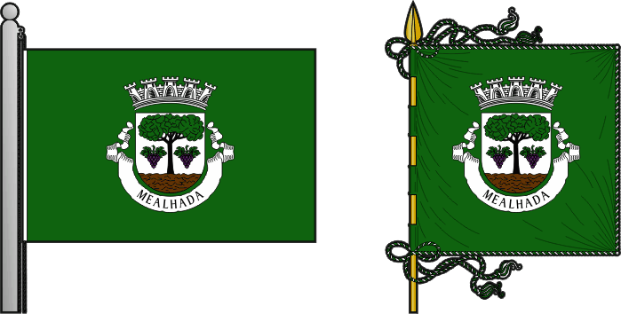 Bandeira e estandarte do Município da Mealhada - Mealhada municipal flag and banner Bandeira e estandarte do Município da Mealhada - Mealhada municipal flag and banner