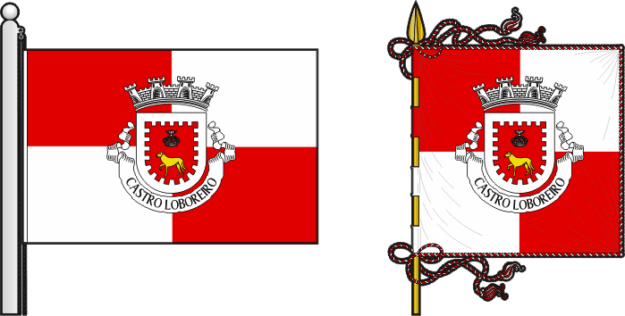 Bandeira e estandarte da antiga freguesia de Castro Laboreiro - Castro Laboreiro former civil parish, flag and banner Bandeira e estandarte da antiga freguesia de Castro Laboreiro - Castro Laboreiro former civil parish, flag and banner