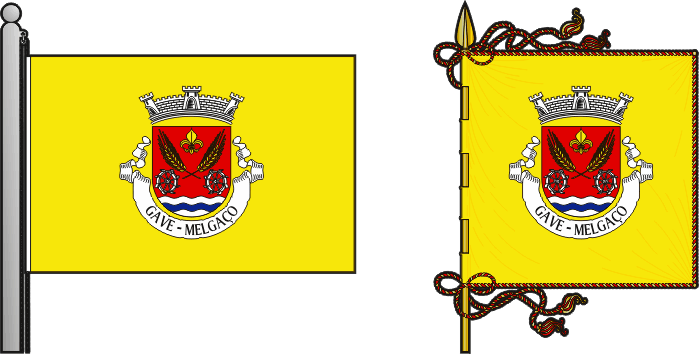 Bandeira e estandarte da freguesia de Gave - Gave civil parish, flag and banner Bandeira e estandarte da freguesia de Gave - Gave civil parish, flag and banner