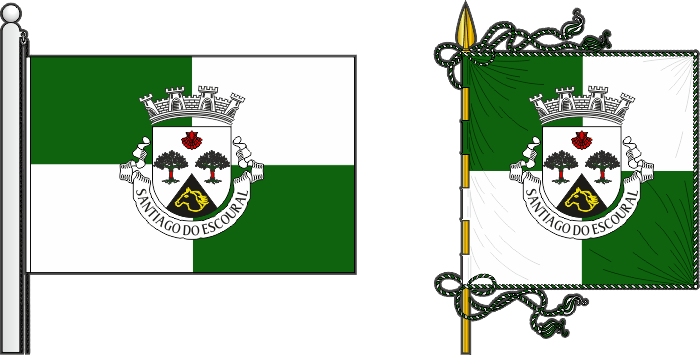 Bandeira e estandarte da freguesia de Santiago do Escoural - Santiago do Escoural civil parish, flag and banner