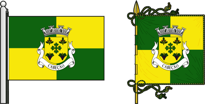 Bandeira e estandarte da freguesia de Cabeção - Cabeção civil parish, flag and banner Bandeira e estandarte da freguesia de Cabeção - Cabeção civil parish, flag and banner