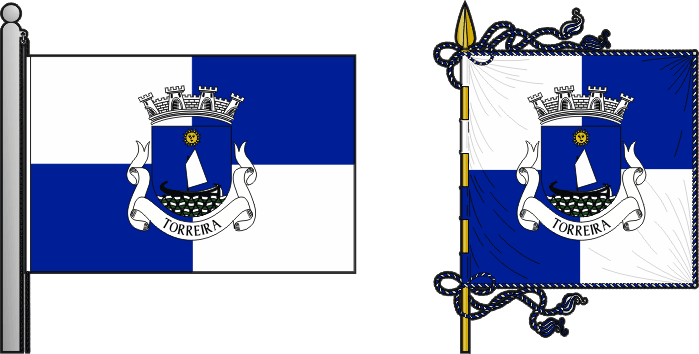 Bandeira e estandarte da freguesia da Torreira - Torreira civil parish, flag and banner