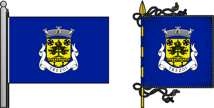 Bandeira e estandarte da freguesia de Trezói - Trezói civil parish, flag and banner Bandeira e estandarte da freguesia de Trezói - Trezói civil parish, flag and banner