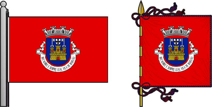 Bandeira e estandarte do município de Marvão - Marvão Municipality flag and banner Bandeira e estandarte do município de Marvão - Marvão Municipality flag and banner