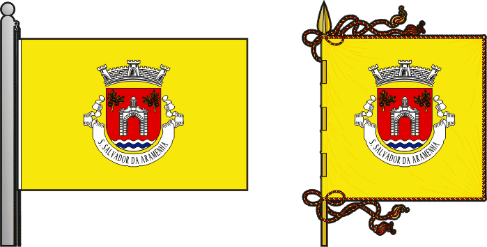 Bandeira e estandarte da freguesia de São Salvador da Aramenha - São Salvador da Aramenha civil parish, flag and banner Bandeira e estandarte da freguesia de São Salvador da Aramenha - São Salvador da Aramenha civil parish, flag and banner