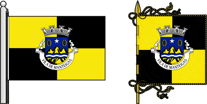 Bandeira e estandarte do Município de Manteigas - Manteigas municipal flag and banner Bandeira e estandarte do Município de Manteigas - Manteigas municipal flag and banner