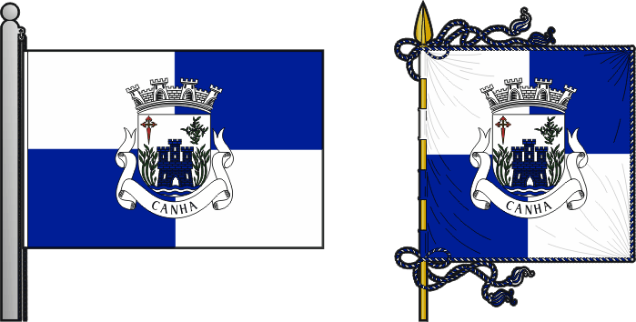 Bandeira e estandarte da freguesia de Canha - Canha civil parish, flag and banner