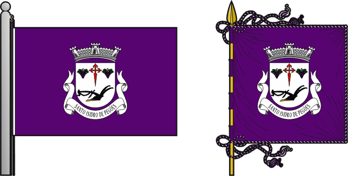 Bandeira e estandarte da antiga freguesia de Santo Isidro de Pegões - Santo Isidro de Pegões former civil parish, flag and banner Bandeira e estandarte da antiga freguesia de Santo Isidro de Pegões - Santo Isidro de Pegões former civil parish, flag and banner
