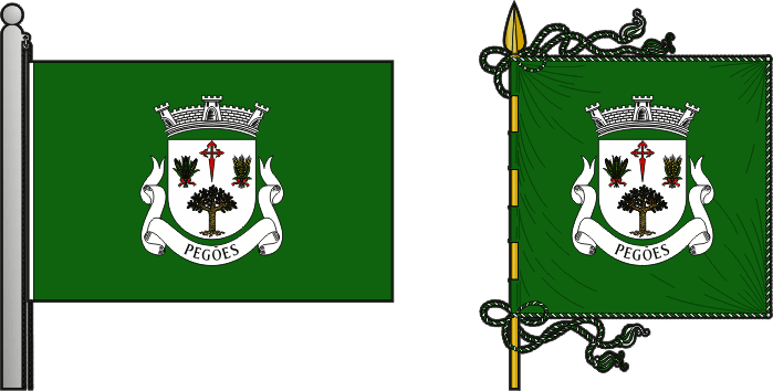 Bandeira e estandarte da antiga freguesia de Pegões - Pegões former civil parish, flag and banner Bandeira e estandarte da antiga freguesia de Pegões - Pegões former civil parish, flag and banner